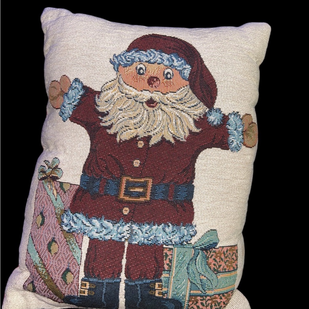 Vintage Holiday Santa Claus Pillow
